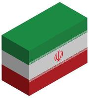 drapeau national de l'iran - rendu 3d isométrique. vecteur