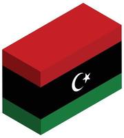 drapeau national de la libye - rendu 3d isométrique. vecteur