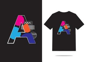 t shirt design alphabet a vecteur
