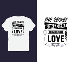 conception de t-shirt de typographie alimentaire avec vecteur