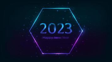 2023 bonne année fond néon vecteur