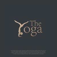 le logo du studio de yoga. icône de ligne de bien-être santé spa. symbole de méditation. signe d'équilibre d'harmonie zen. vecteur de logo de conception.