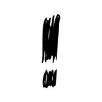 symbole de point d'exclamation dessiné à la main. symbole de point d'exclamation de croquis noir sur fond blanc. illustration vectorielle vecteur