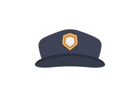 casquette à visière de la police avec illustration vectorielle de cocarde isolée sur fond blanc vecteur