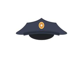 casquette à visière de la police avec illustration vectorielle de cocarde isolée sur fond blanc vecteur