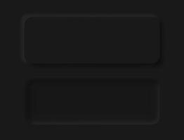 ensemble vectoriel d'éléments de conception de neumorphisme de bouton noir, bouton et élément pour la conception de sites Web d'interface utilisateur ou la conception d'interface utilisateur d'application.