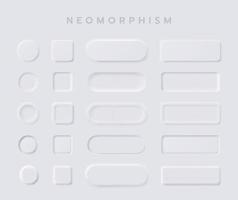 ensemble vectoriel d'éléments de conception de neumorphisme de bouton blanc, bouton et élément pour la conception de sites Web d'interface utilisateur ou la conception d'interface utilisateur d'application.