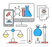 Icônes de chimie linéaire gratuit vecteur