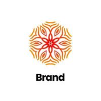 logo de fleur. création de logo d'ornement floral. fleur d'ornement abstrait. logo de fleur de mandala pour l'immobilier. vecteur