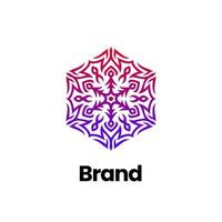 logo de luxe flocon de neige. logo de mandala de fleur de beauté pour spa, yoga. logo de fleurs florales. ornement abstrait. logo immobilier. logo flocon de neige. vecteur