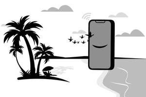 illustration vectorielle de plage mobile vecteur