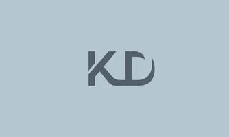 alphabet lettres initiales monogramme logo kd, dk, k et d vecteur