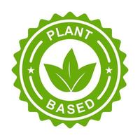 icône à base de plantes vecteur symbole d'aliments sains badge végétalien, signe végétarien pour la conception graphique, logo, site Web, médias sociaux, application mobile, ui