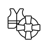 icône de contour de vecteur de bouée de sauvetage avec illustration de style d'arrière-plan. fichier eps 10 de symbole de camping et de plein air