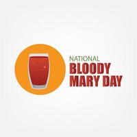 illustration vectorielle de la journée nationale de Bloody Mary. conception simple et élégante vecteur