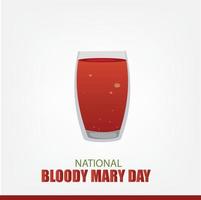 illustration vectorielle de la journée nationale de Bloody Mary. conception simple et élégante vecteur