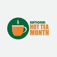 illustration vectorielle du mois national du thé chaud. conception simple et élégante vecteur