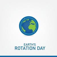illustration vectorielle du jour de la rotation de la terre. conception simple et élégante vecteur