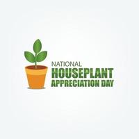 graphique vectoriel de la journée nationale d'appréciation des plantes d'intérieur. conception simple et élégante
