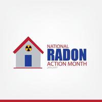 illustration vectorielle du mois national d'action contre le radon. conception simple et élégante vecteur
