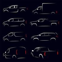 illustration de logo de collection d'icônes de voiture de fret vecteur