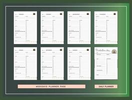 planificateur de semaine page modèle planificateur 2023 fichier numérique imprimable hebdomadaire en ms word ai eps pdf format papier impression prêt à télécharger vecteur