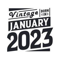 millésime né en janvier 2023. né en janvier 2023 rétro millésime anniversaire vecteur