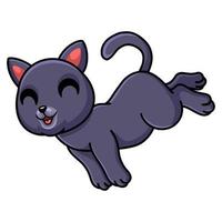 dessin animé mignon chat chartreux sautant vecteur