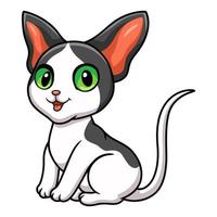 dessin animé mignon chat oriental assis vecteur
