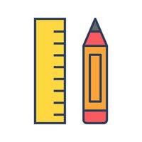 icône de vecteur crayon et règle