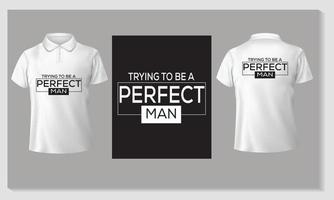 texte typographie t-shirt homme parfait vecteur