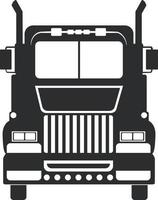 silhouette de camion semi-remorque générique style plat vectoriel modifiable