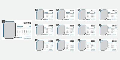 modèle de conception du calendrier de bureau du nouvel an 2023 vecteur