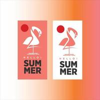 conception de bannière d'été avec modèle de saison de vacances flamingo vector