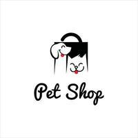 animalerie chat chien logo vétérinaire illustration vectorielle modèle de dessin animé mignon vecteur