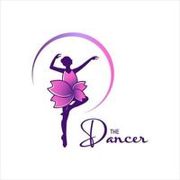 modèle de conception de logo de danse de ballet féminin vecteur