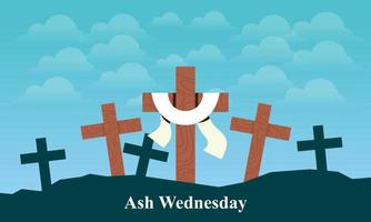 le mercredi des cendres est un jour saint chrétien de prière et de jeûne vecteur
