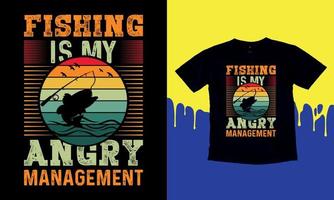 la pêche est ma gestion en colère, conception de t-shirts de pêche drôles pour hommes cadeau t-shirt, graphique vectoriel, affiche typographique ou t-shirt. vecteur