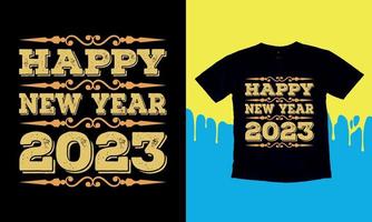 bonne nouvelle bienvenue 2023, typographie, modèle de conception vectorielle. design unique de t-shirt accrocheur. vecteur