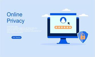 concept d'illustration vectorielle de confidentialité en ligne vecteur
