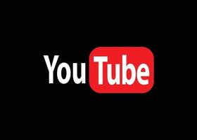 logo youtube isolé sur fond noir vecteur