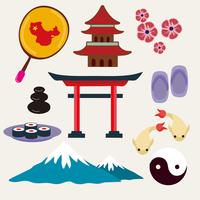 Vecteur gratuit d'icônes de voyage au Japon