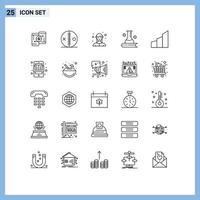 ensemble de 25 lignes vectorielles sur la grille pour les connaissances scientifiques science livre ponction science et éducation lady éléments de conception vectoriels modifiables vecteur