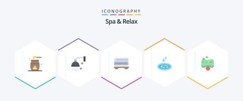 spa et détente pack de 25 icônes plates comprenant la beauté. affaissement. relaxation. l'eau. le bien-être vecteur