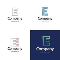 lettre e grand logo pack design création de logos modernes créatifs pour votre entreprise vecteur