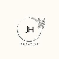 art du logo initial de jh beauty vector, logo manuscrit de la signature initiale, mariage, mode, bijoux, boutique, floral et botanique avec modèle créatif pour toute entreprise ou entreprise. vecteur