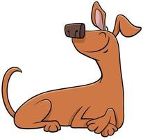 dessin animé heureux chien couché personnage animal de compagnie vecteur