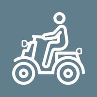 icône de fond de couleur de ligne de scooter d'équitation vecteur