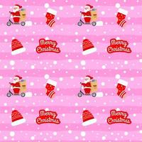 noël, mignon, père noël, modèle, à, scooter vecteur