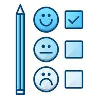icône d'enquête de satisfaction client, adaptée à un large éventail de projets créatifs numériques. heureux de créer. vecteur
